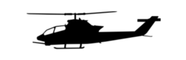 7&quot; us military aircraft silhouette bell ah-1f cobra sticker decal usa made - £21.17 GBP