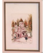 PENCIL SIGNED COLOR ETCHING PORTE ST. LOUIS QUEBEC CANADA MAURICE JOBIN?... - £14.34 GBP