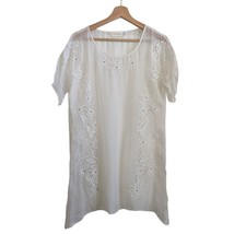Johnny Was 4 Love and Liberty Silk White Embroidered Blouse Women&#39;s Size S FLAWS - £22.56 GBP