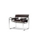 Chromed Steel Tube Chair Frame with Faux Leather Straps in Dark Espresso... - $9,201.74 MXN
