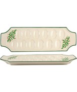 Lenox Holiday Deviled Egg Tray Platter Holly Berries Christmas Gift 16&quot; NEW - $40.00