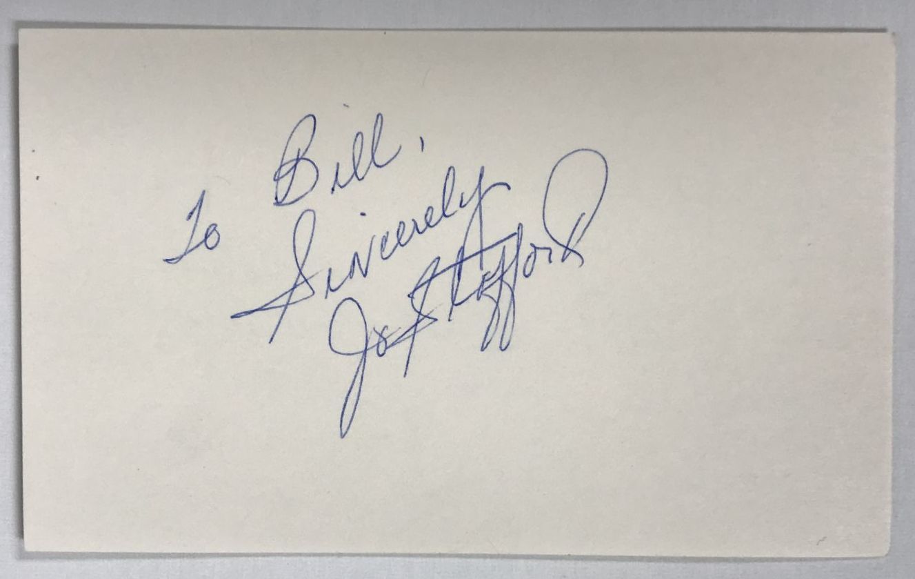 Jo Stafford (d. 2008) Signed Autographed 3x5 Index Card #2 - $15.00