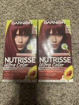 x2 Garnier Nutrisse Ultra Color # R3 Light Intense Auburn Permanent Hair Color - £13.03 GBP