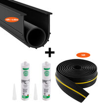 VEVOR Garage Door Threshold&amp;Bottom Kit,16Ft,U+O Ring,PVC,Adhesive,Black - $42.99