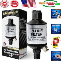 1/4 NPT Air Compressor Water Separator &amp; Inline Filter for Optimal Perfo... - $45.98 CAD