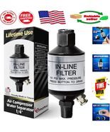 1/4 NPT Air Compressor Water Separator &amp; Inline Filter for Optimal Perfo... - $45.98 CAD