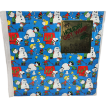 Vintage Snoopy Charlie Brown Holiday Gift Wrap 8 Sq Ft Nos In Original Package - £29.13 GBP
