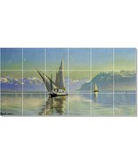 Peder Mork Monsted Ships Painting Ceramic Tile Mural BTZ22880 - $246.18 CAD+