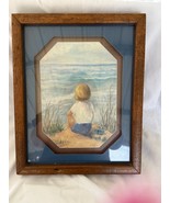 Vintage Ocean Landscape Painting – Signed C. Clifford – Framed Coastal W... - $37.87