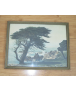 Antique Framed Seascape Art Print Tintogravure 1927 Brown &amp; Bigelow Coas... - $108.90