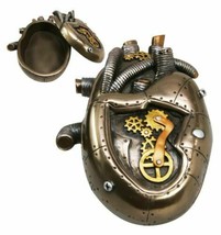 Steampunk Dragon Heart Gear Pulse Radioactive Fire Engine Jewelry Box Figurine - £24.20 GBP