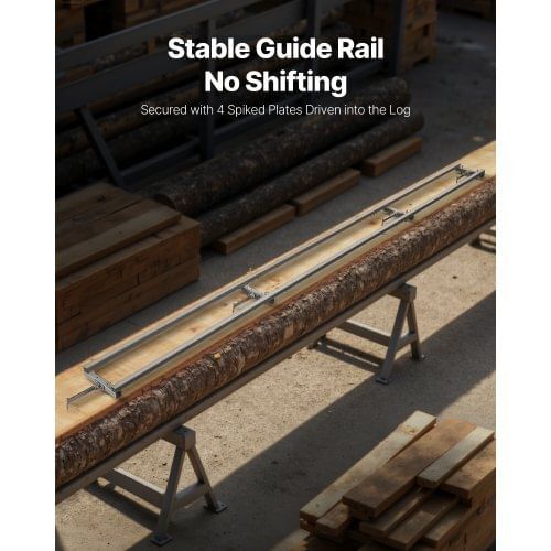 VEVOR 12 ft Rail Mill Guide System 4 Crossbar Adjustable Aluminum Saw ...