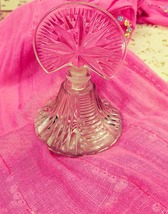 Vintage Clear glass Perfume bottle with Art Deco Style Fan Finial - $35.00