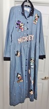PLAZA SOUTH Denim Dress Disney Mickey Minniee Hand Crafted Long Sequin Blue 14 - £30.22 GBP