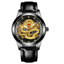 Fenzun Embossed Golden Dragon Watch Men&#39;s Waterproof Watch Men&#39;s Diamond-Embedde - £23.98 GBP