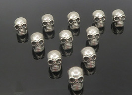 925 Sterling Silver - Vintage Lot Of 11 Shiny Skull Head Slide Pendants ... - $3,677.25 MXN