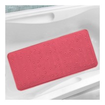 Antibacterial Cushioned Waffle Non slip PVC Foam Bath Tub Mat for Bathroom (Pink - £19.40 GBP