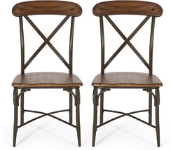 Christopher Knight Home Stroble Dining Chair Sets, Dark Brown + Espresso - £141.99 GBP