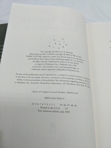 Harry Potter And The Half-Blood Prince 1st Edition With Error Hardcover Novel  Item image 8