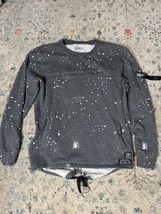 Square Zero sweatshirt size M mens white &amp; black paint splatter zippers - $59.39