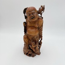 Antique Fine Hand Carved Laughing Buddha Chinese Figurine Folk Art 9.5” ... - $5,657.34 MXN