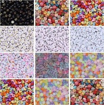 Letter Beads Alphabet Beads Mixed Bulk Beads Wholesale 7mm Flat Assorted 1000pcs - £20.56 GBP