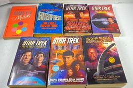 Vintage Lot of 7 Various Star Trek Paperback Books including a Trivia Mania - £8.09 GBP