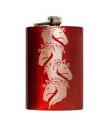 8oz RED 4 Horses Flask L1 - $403.41 MXN