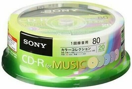 SONY CD-R Audio 20 pack of 20CRM80PXP 80min 5 Colors - £27.99 GBP