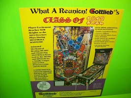 Class Of 1812 Pinball Machine Pull Out Ready To Frame Ad 1991 Vintage Retro - £12.30 GBP