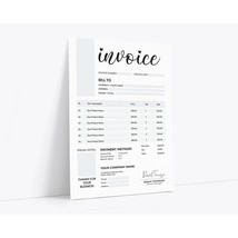 Invoice Template, Invoice Order Form, Printable Invoice, Invoice Receipt - £2.32 GBP