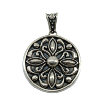 Vintage Sterling Silver Circular Medallion Style Pendant Signed MWS Mexi... - £72.75 GBP