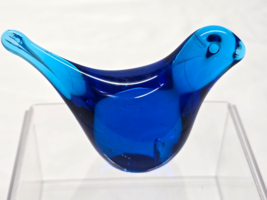Vintage Art Glass 4&quot; Cobalt Bluebird Desk Paperweight Figurine - Unknown... - $9.85