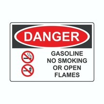 Danger Gasoline No Smoking or Open Flames Sign Decal Sticker - £6.27 GBP+