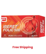 Abbott Iberet Folic 500 30&#39;S - Supplement Iron Vitamin C B For Anemia Pr... - $23.51