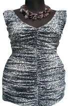 Cache Lined Mesh Animal Ruched Dress New Size S/M Stretch Event Club $20... - £66.30 GBP