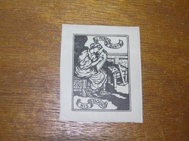 Vintage Small J. Percy Burt Scribe His Book Black Sepia Bookplate – ~2 x 2.5 in - £3.98 GBP