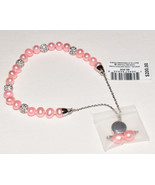 Women Girls Pink Cultured Freshwater Pearl &amp; Crystal SS Bolo Bracelet GI... - £75.93 GBP