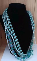 Lia Sophia Aqua Blue Shades Beaded Necklace - $10.99