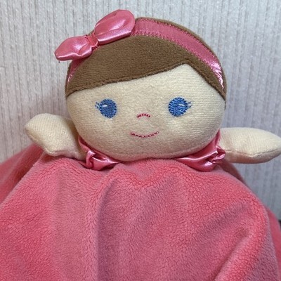 Baby Starters My First Doll Security Blanket Lovey Coral Pink Satin Heart Rattle Item image 2