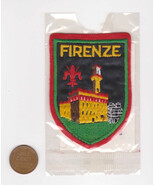 Vtg FIRINZE Patch-Travel-Red Felt-Shield-Crest-Castle - $12.19