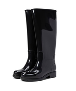 Melissa Shoes Fullness Lug Sole Tall Rain Boots Black Size 6 - £69.91 GBP
