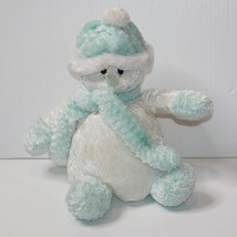 Winter Plush White &amp; Light Blue Snowman with Scarf and Hat - $7.99