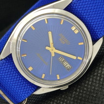 VINTAGE SEIKO 5 AUTOMATIC 7009A JAPAN MENS DAY/DATE BLUE WATCH 608h-a316... - $39.99