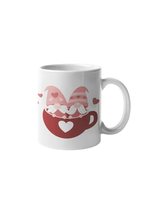 Gay LGBT Valentines Day Love Gnome Red Plaid 15 Oz Ceramic Mug - £20.74 GBP