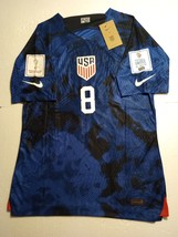 Weston McKennie  USA USMNT 2022 World Cup Match Slim Fit Blue Away Soccer Jersey - £79.93 GBP