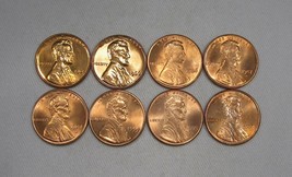 Lot of 8 Lincoln Memorial Cent Uncirculated Coins 1965-2000 AG158 - £38.52 GBP