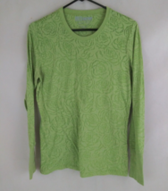Grey&#39;s Anatomy Women&#39;s Long Sleeve Lime Green Floral Top Size Medium - £15.20 GBP