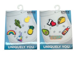 2 Sets Crocs Jibbitz Charms Lot 10pcs Unicorn Taco Avocado Rainbow Pinea... - $13.99