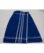 White Stripe on Blue Towel Wrap for Shower Bath Spa Sauna Gym Beach  - £13.36 GBP